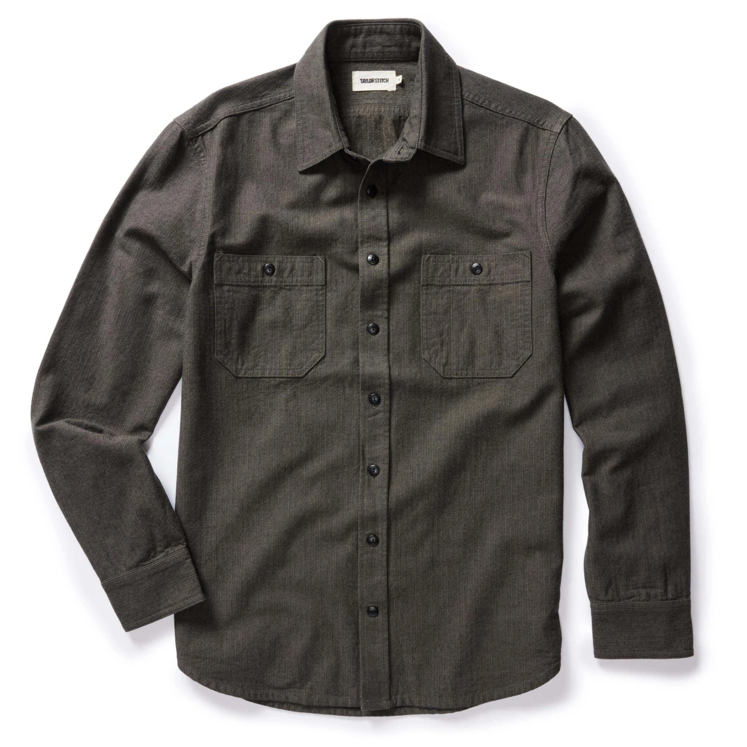 The Utility Shirt In Olive Broken Herringbone - Image 5