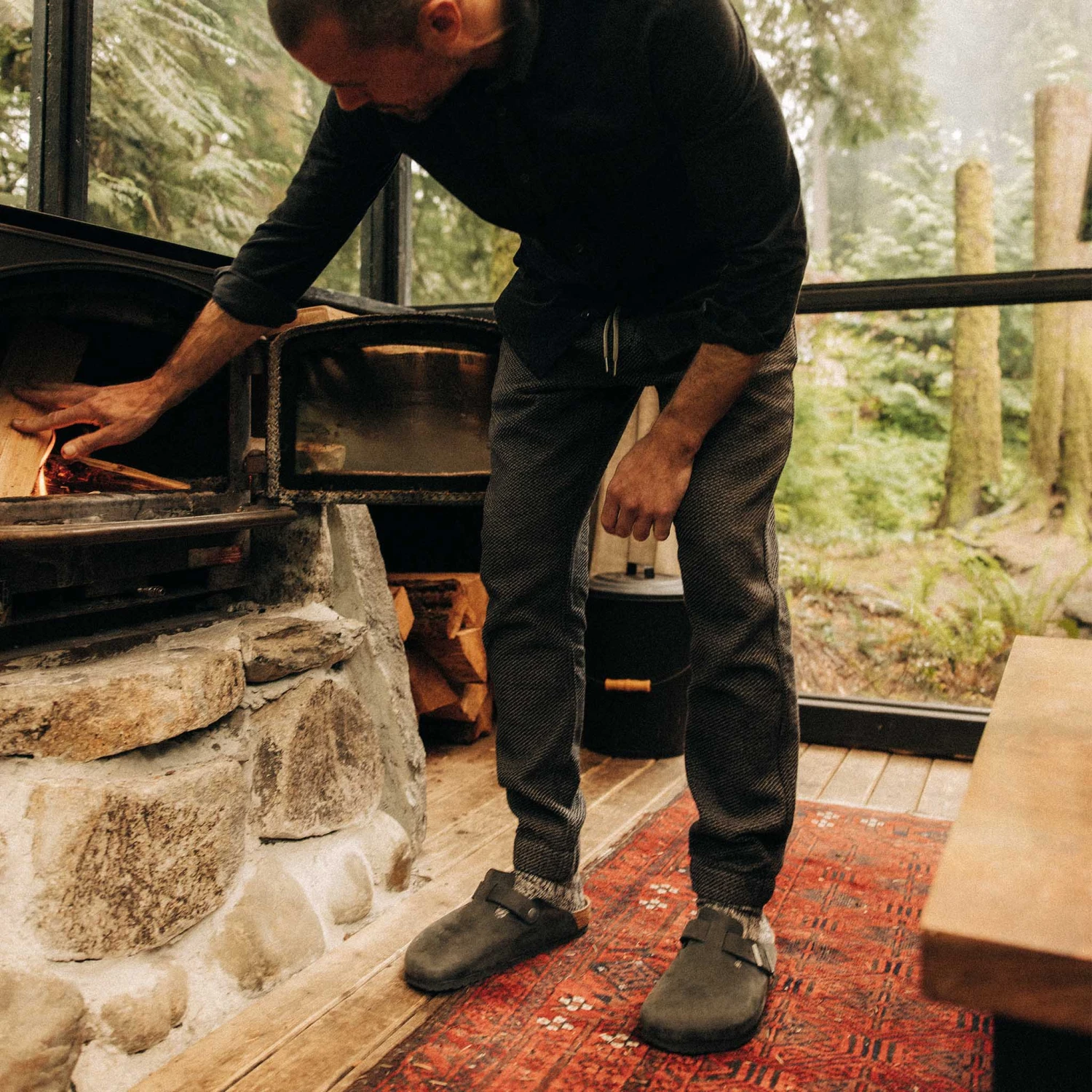 The Apres Pant In Charcoal Sashiko - Image 5