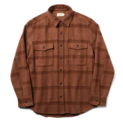 The Maritime Shirt Jacket In Espresso Plaid Wool