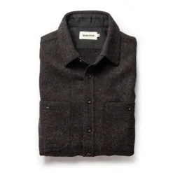 The Service Shirt In Moss Melange Wool