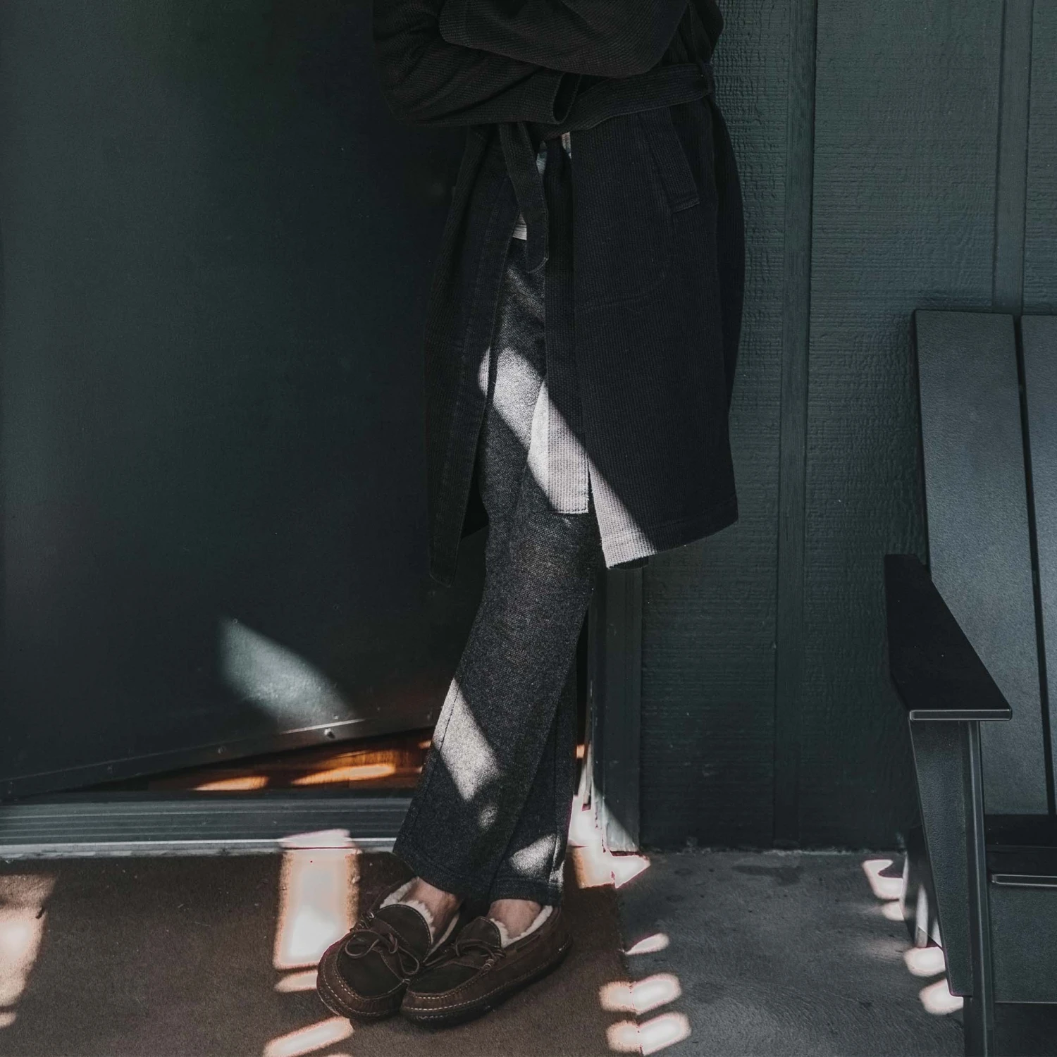 The Weekend Pant In Charcoal Herringbone Wool - Image 2