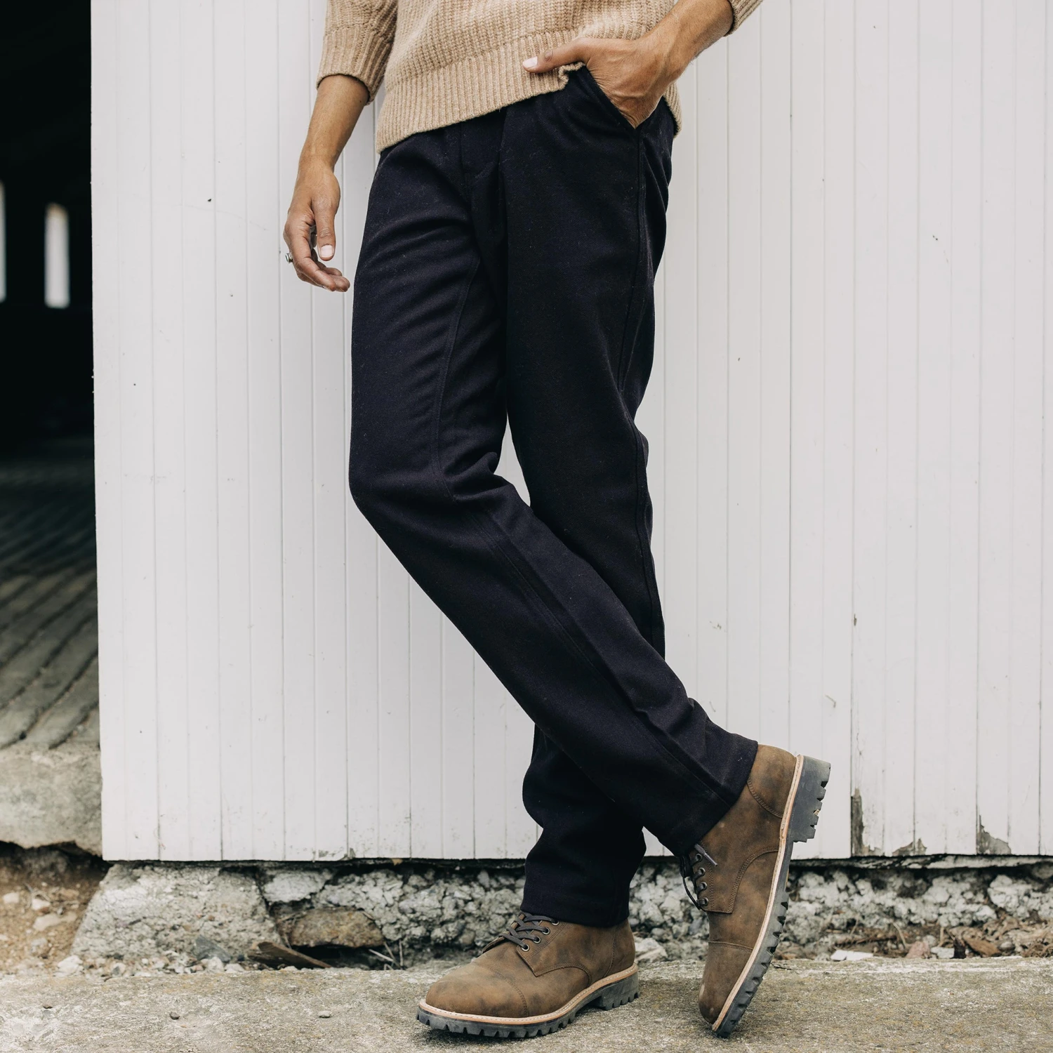 The Carnegie Pant In Espresso Wool - Image 2