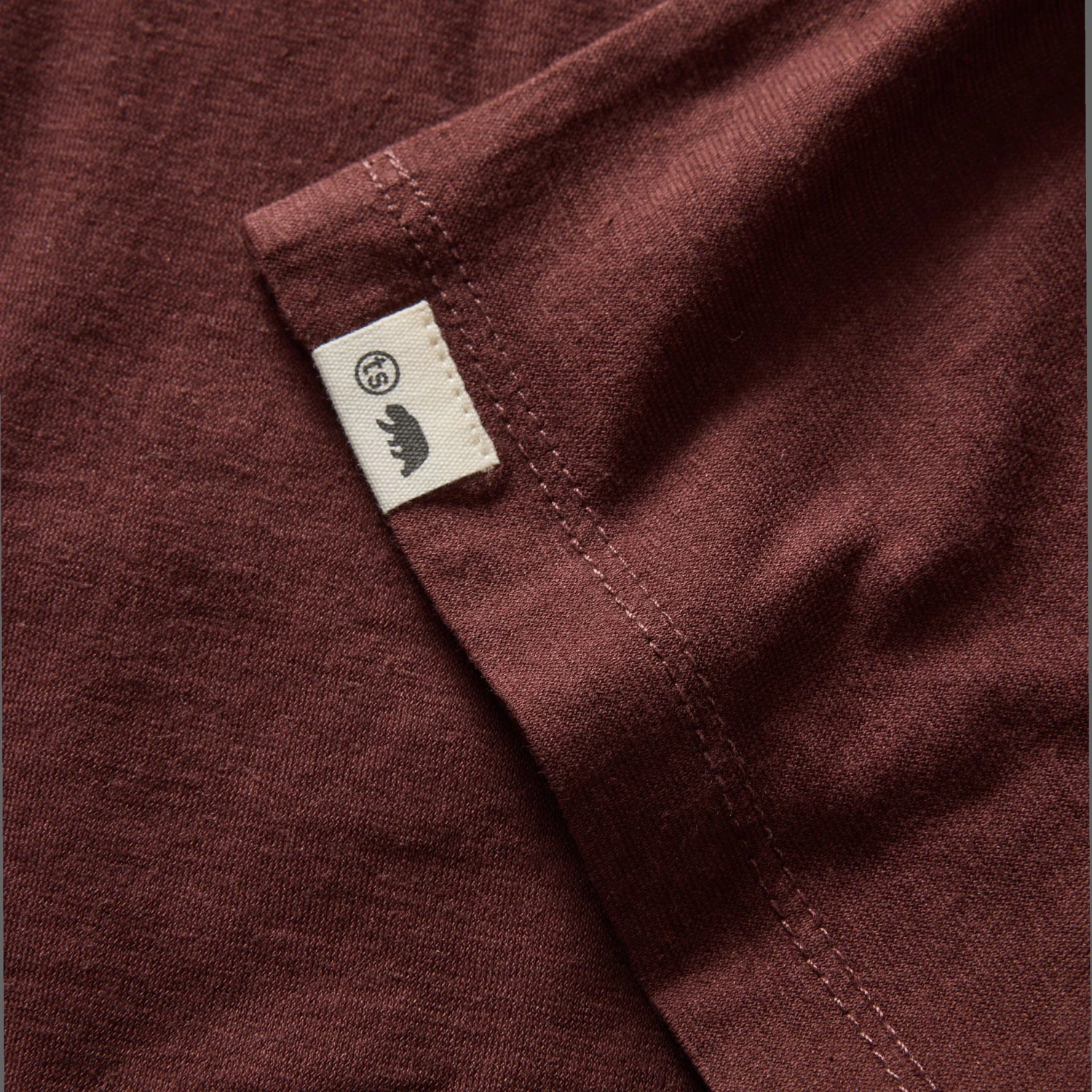 The Cotton Hemp Long Sleeve Tee In Burgundy - Image 6