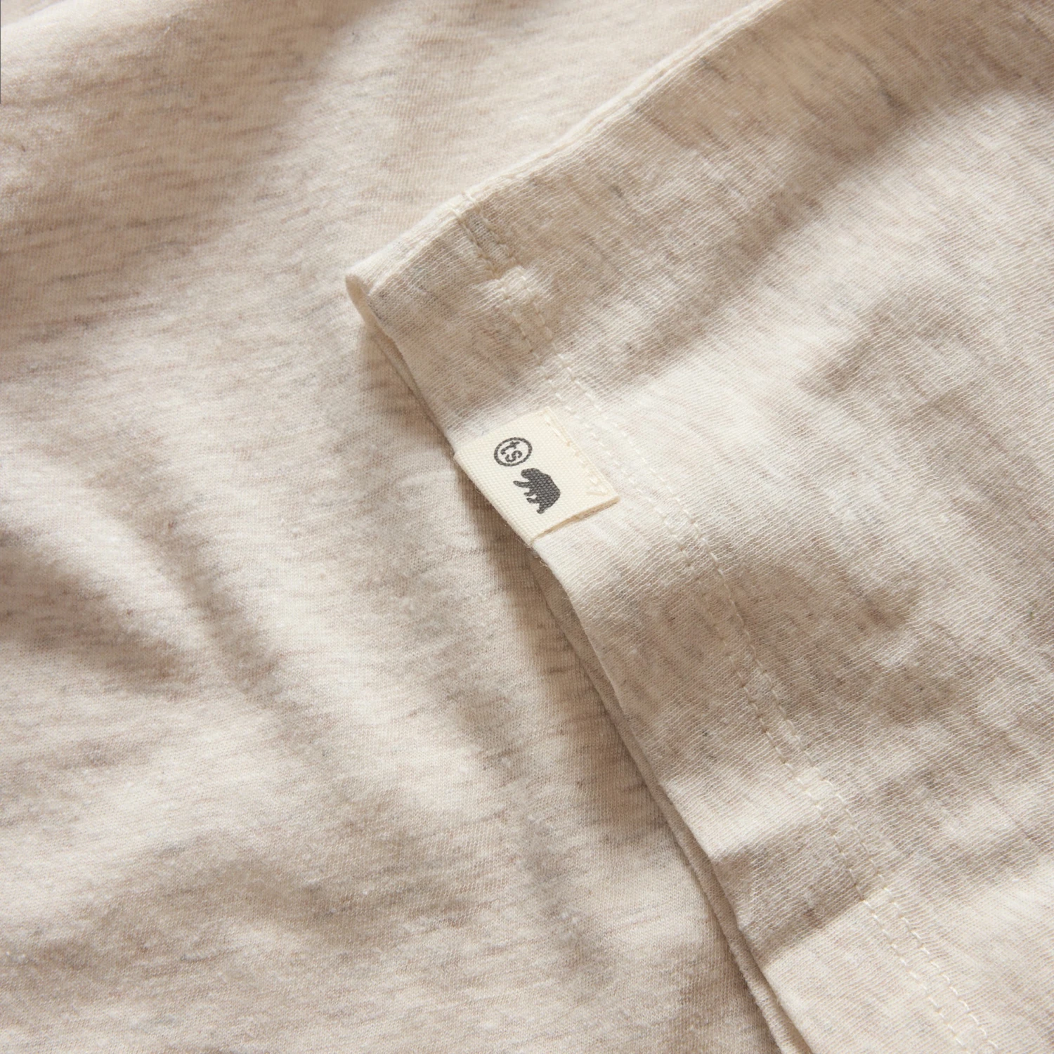 The Cotton Hemp Long Sleeve Tee In Heather Oat - Image 7