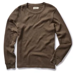 The Organic Cotton Waffle Crew In Fatigue Olive