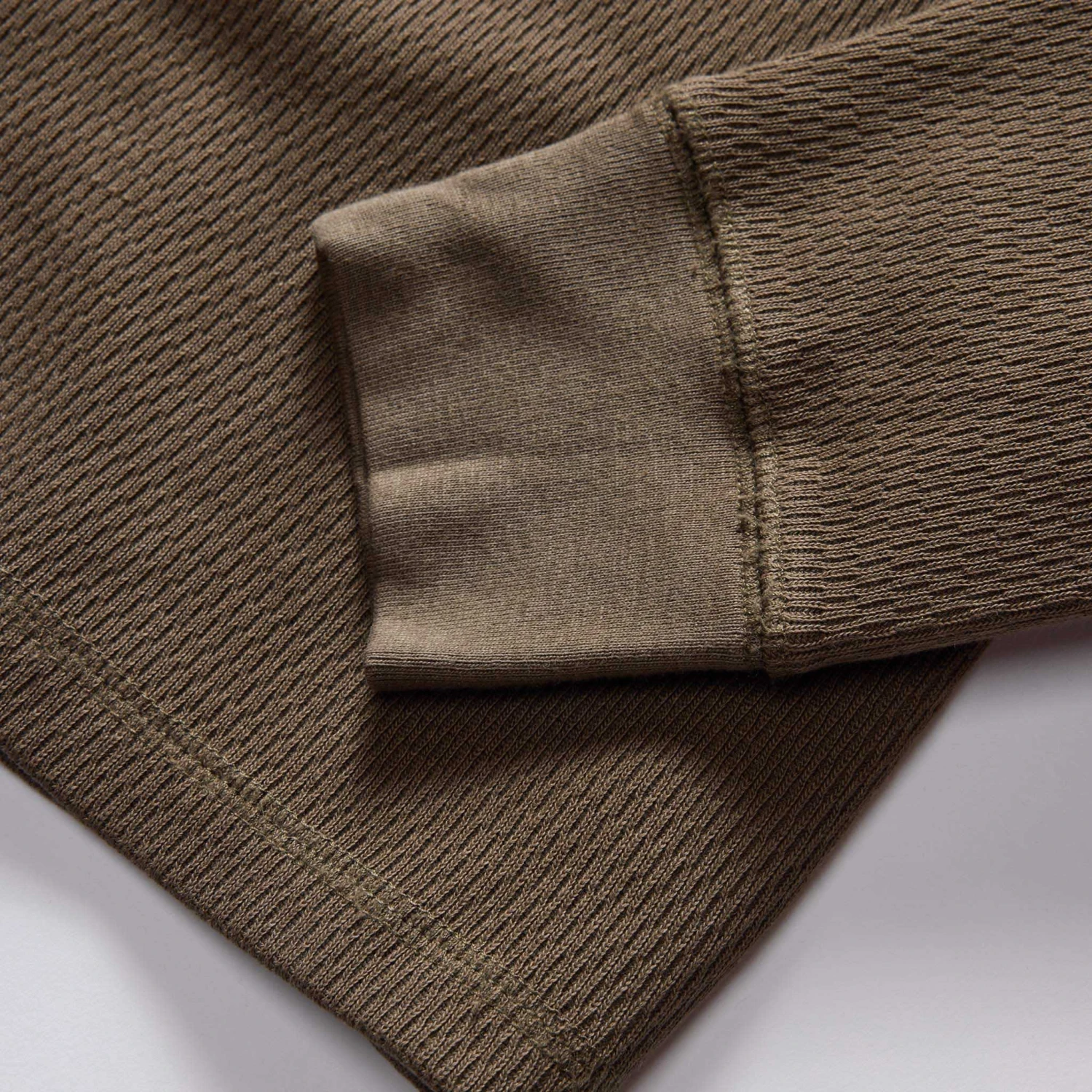 The Organic Cotton Waffle Crew In Fatigue Olive - Image 7