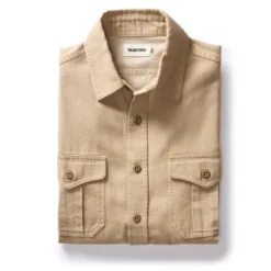 The Saddler Shirt In Light Khaki Twill