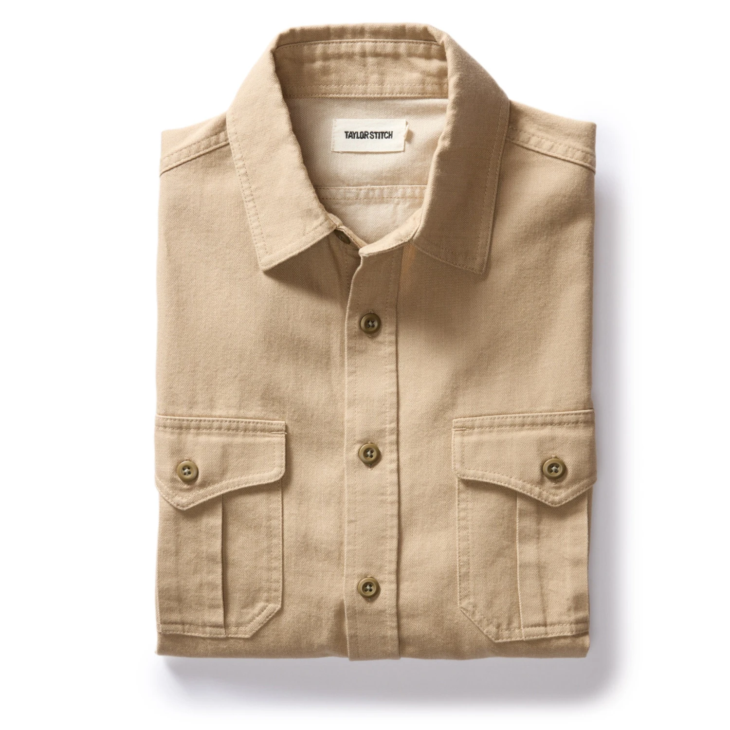 The Saddler Shirt In Light Khaki Twill