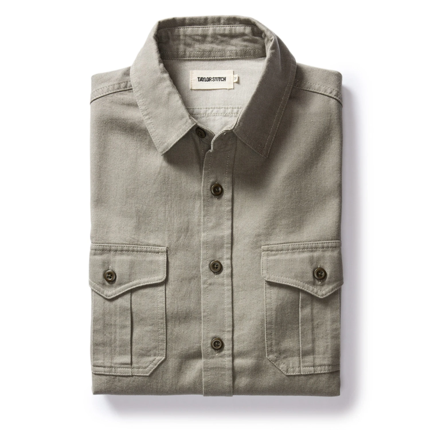 The Saddler Shirt In Smoked Olive Twill
