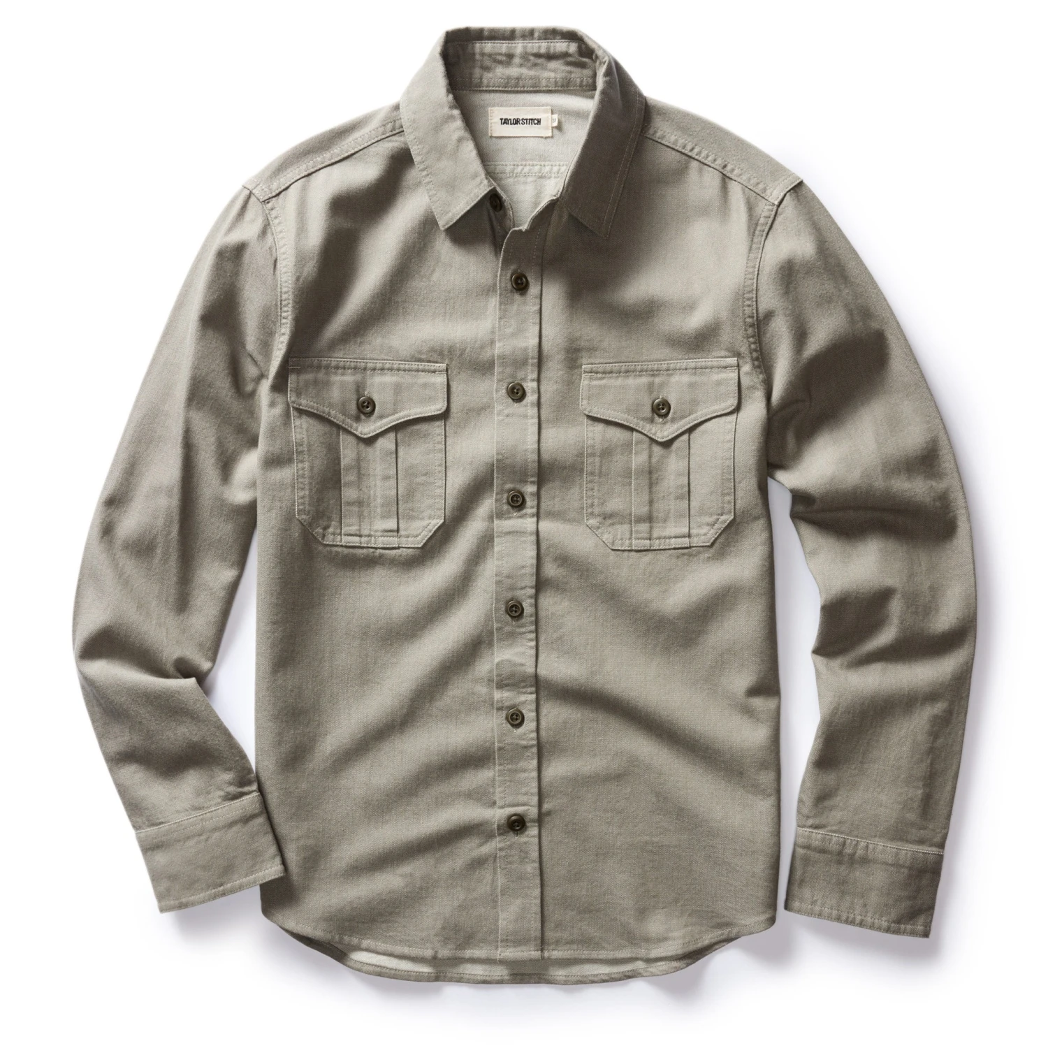 The Saddler Shirt In Smoked Olive Twill - Image 6