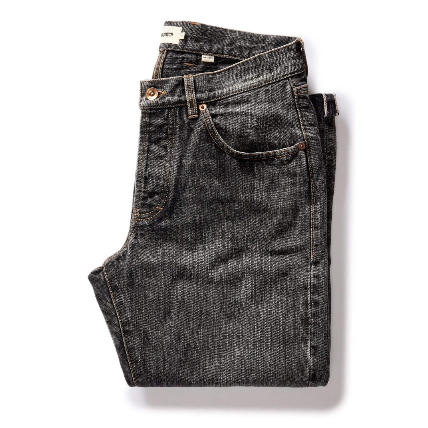 The Democratic Jean In Black 1-Year Wash Selvage Denim