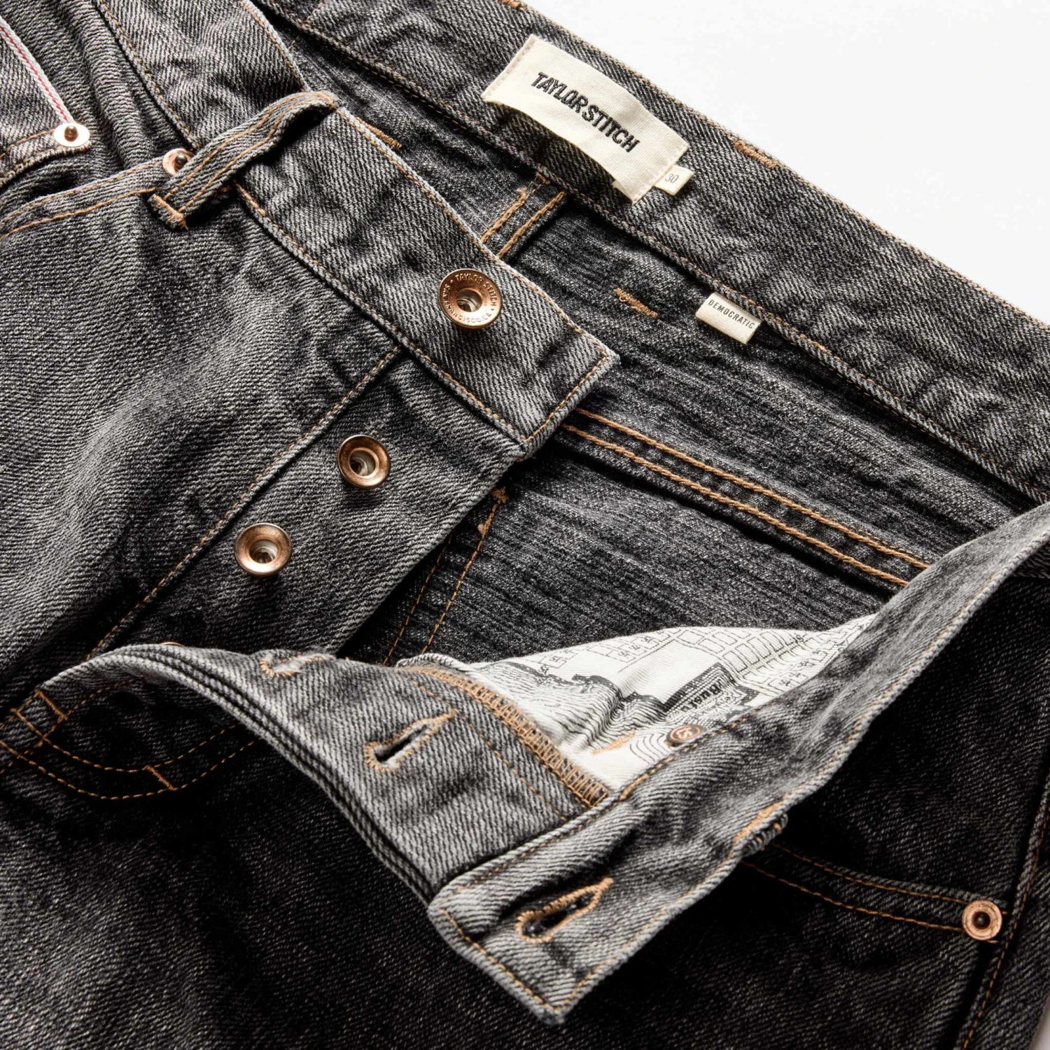 The Democratic Jean In Black 1-Year Wash Selvage Denim - Image 7