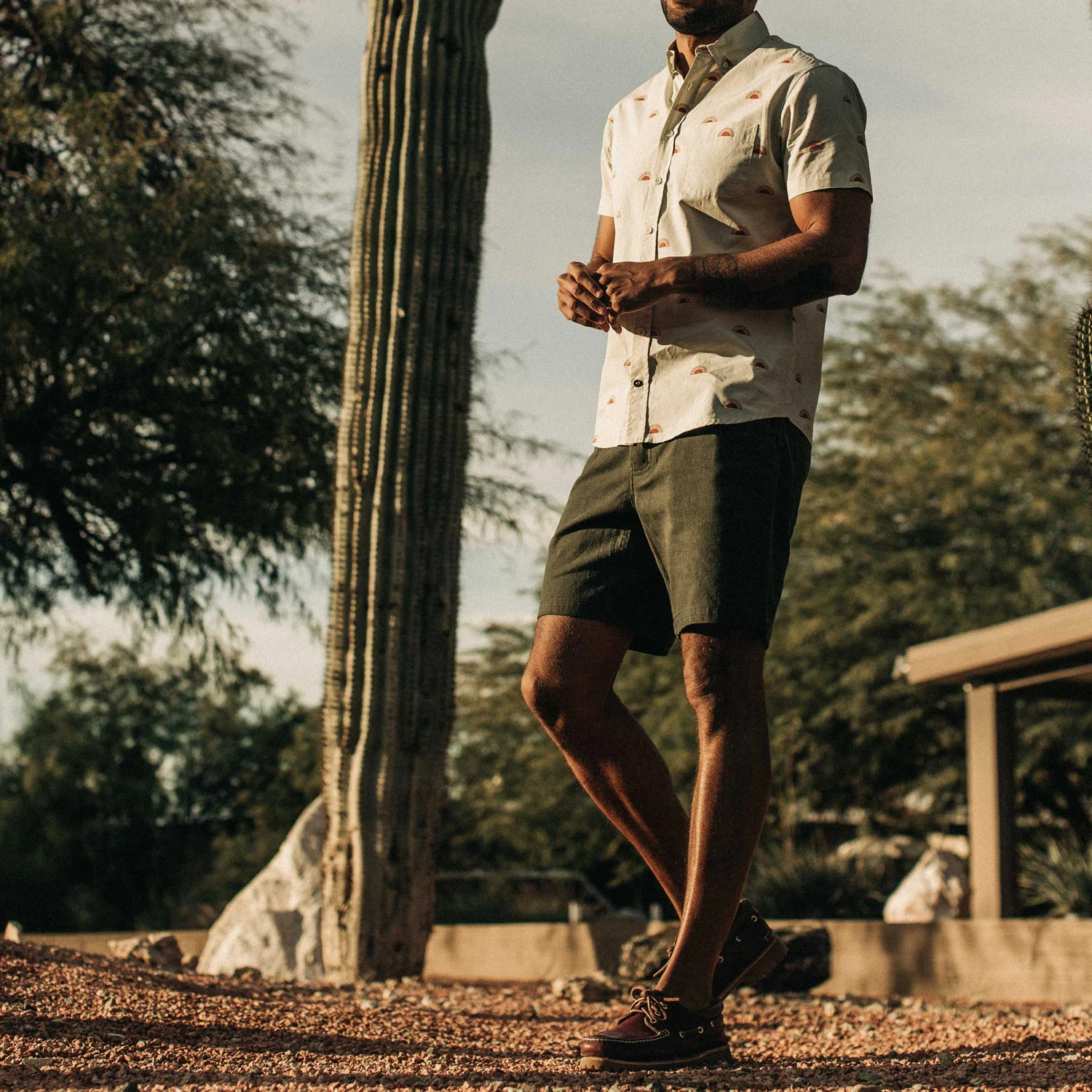 The Camp Short In Olive Boss Duck - Image 2