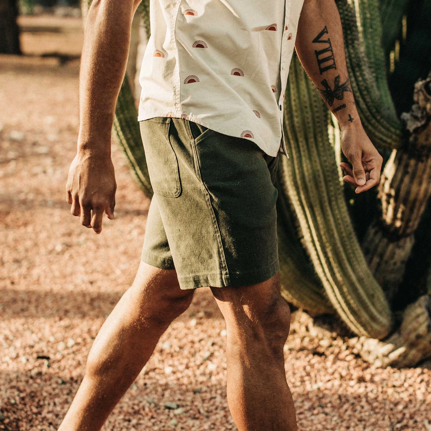 The Camp Short In Olive Boss Duck - Image 3