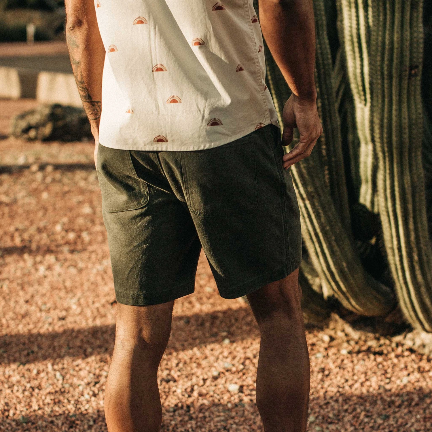 The Camp Short In Olive Boss Duck - Image 5