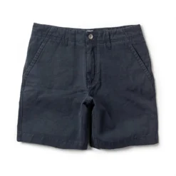 The Morse Short In Navy Slub Linen