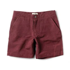 The Morse Short In Brick Red Slub Linen
