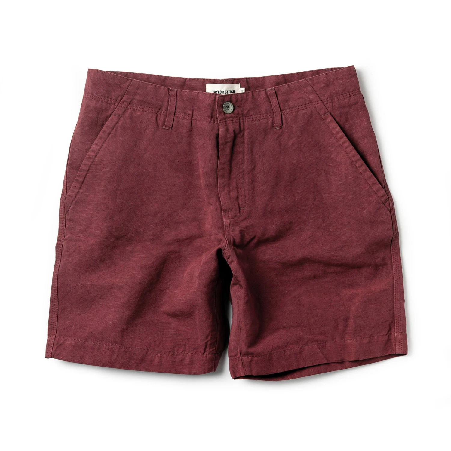 The Morse Short In Brick Red Slub Linen