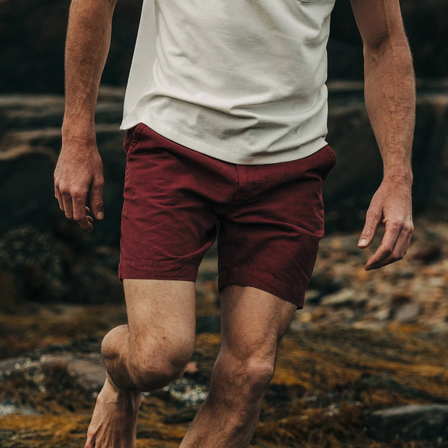 The Morse Short In Brick Red Slub Linen - Image 3