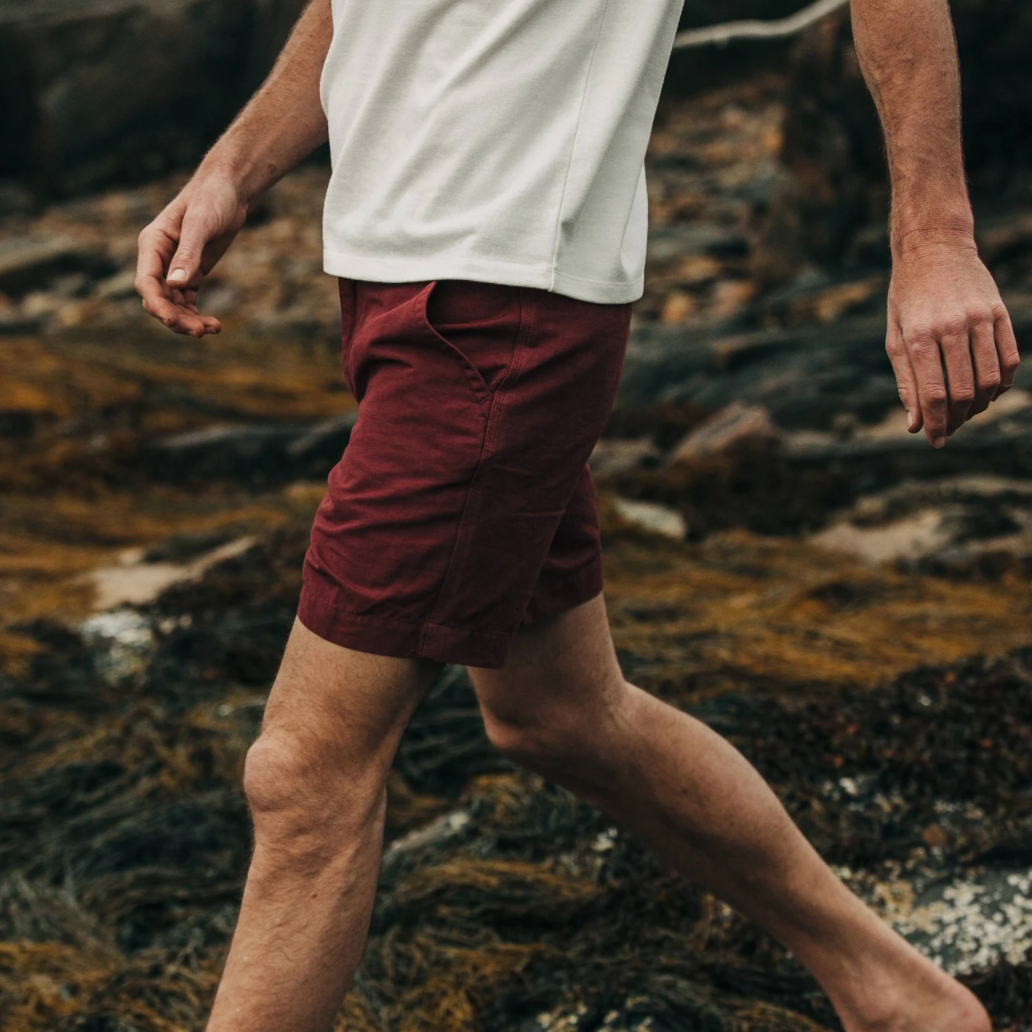The Morse Short In Brick Red Slub Linen - Image 4
