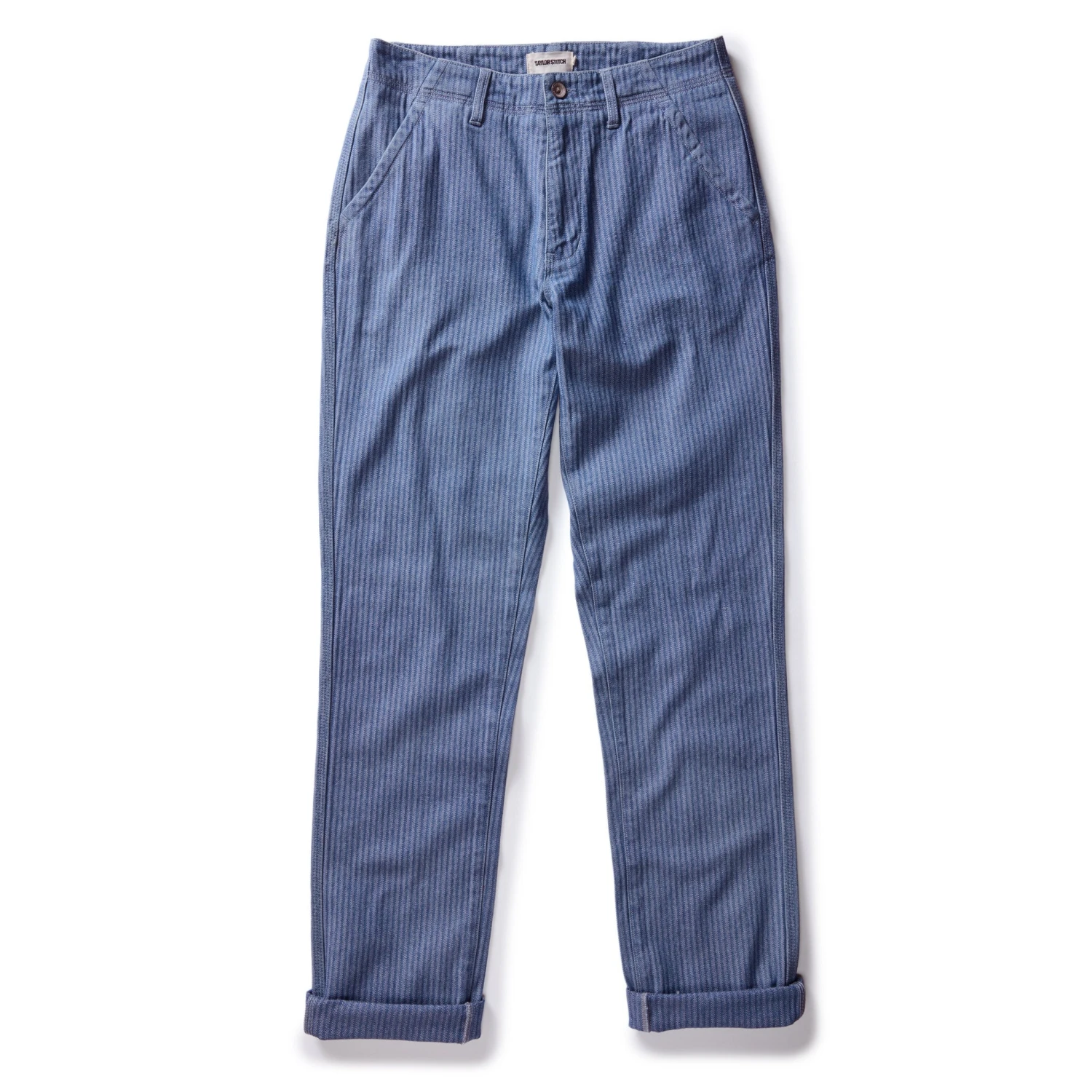 The Morse Pant In Bleached Indigo Herringbone - Image 6