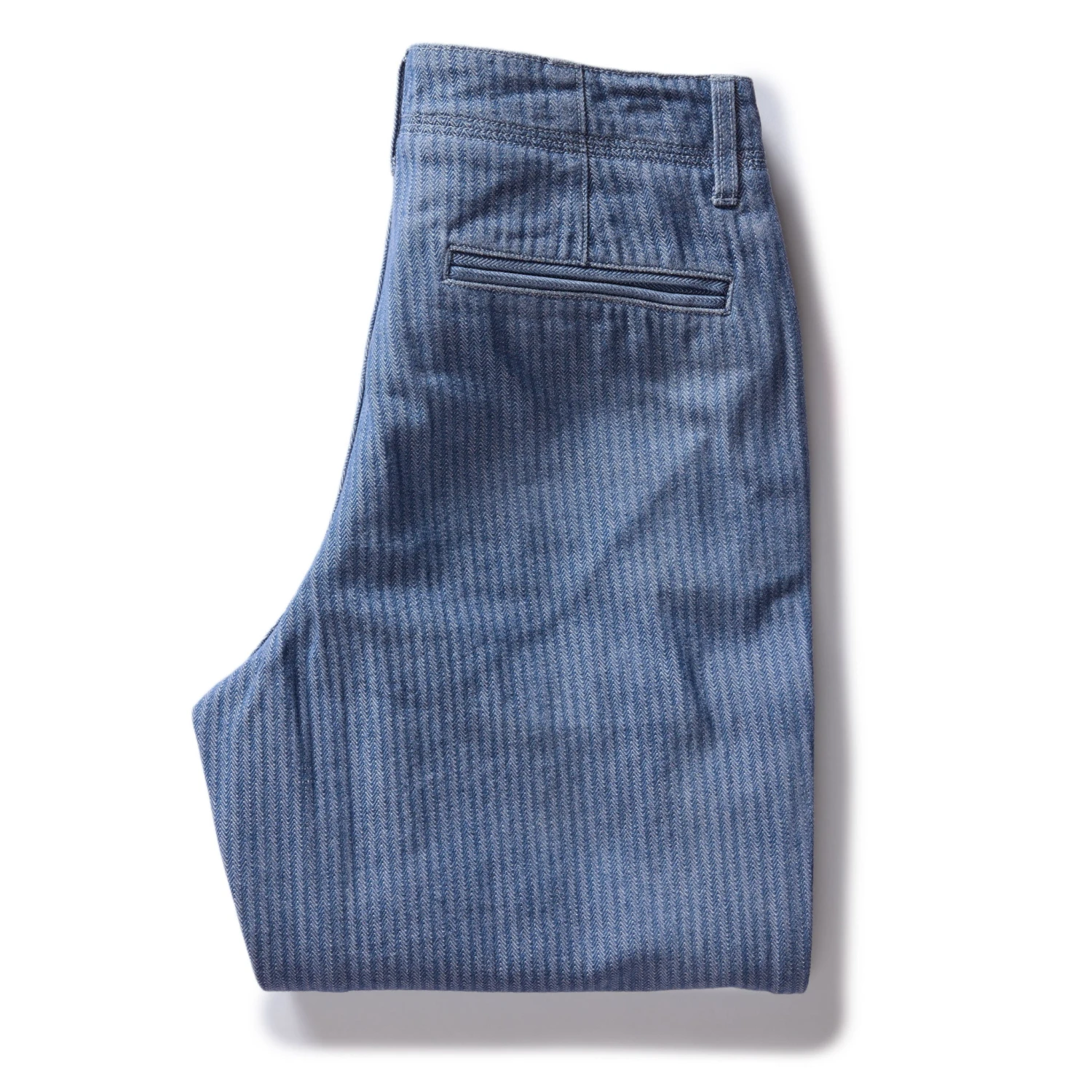 The Morse Pant In Bleached Indigo Herringbone - Image 7