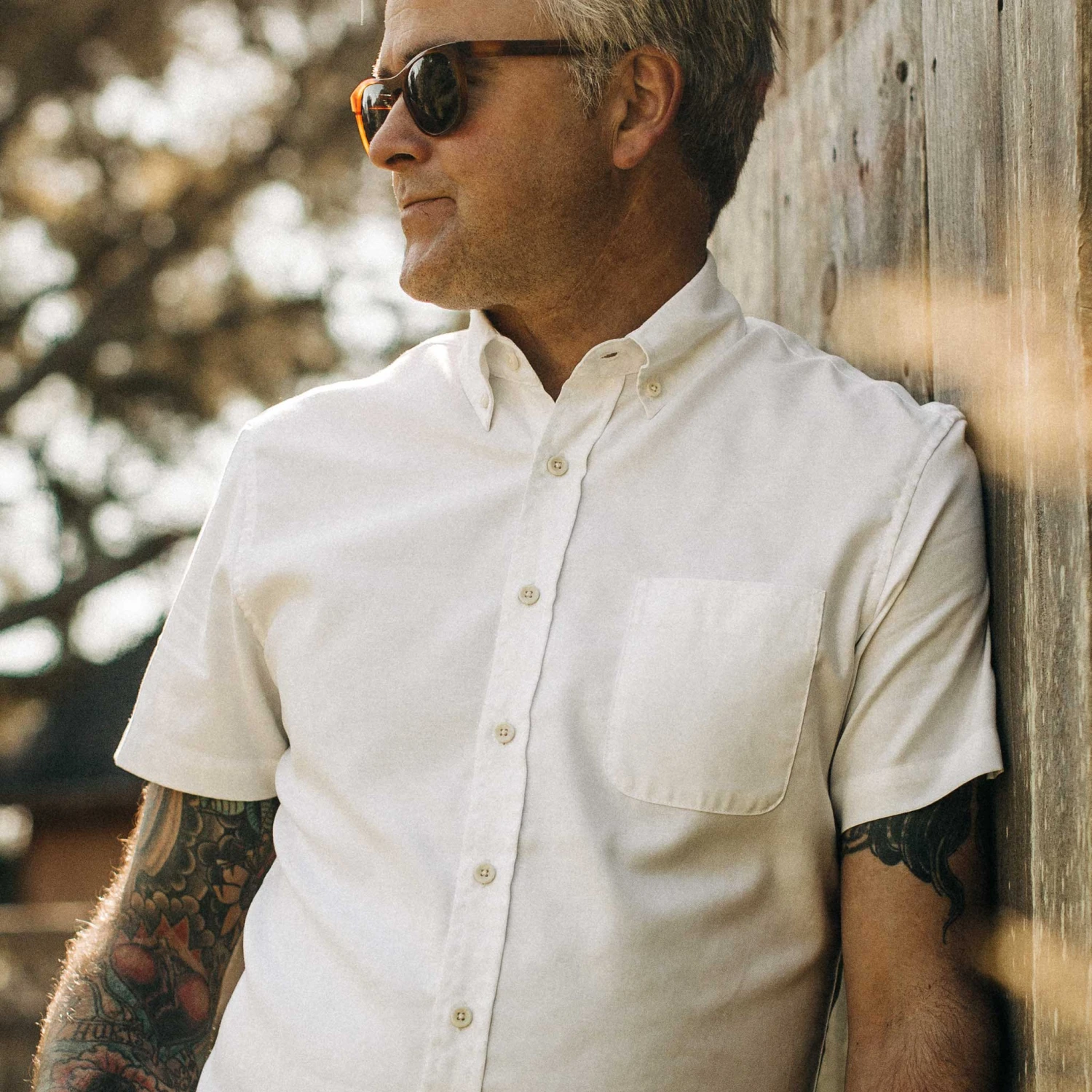 None The Short Sleeve Jack In Washed White Oxford - Image 3
