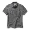 The Short Sleeve Popover In Charcoal Chambray