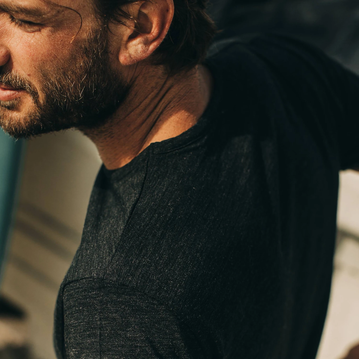 The Merino Tee In Heather Black - Image 2