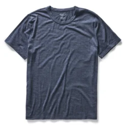 The Merino Tee In Heather Navy
