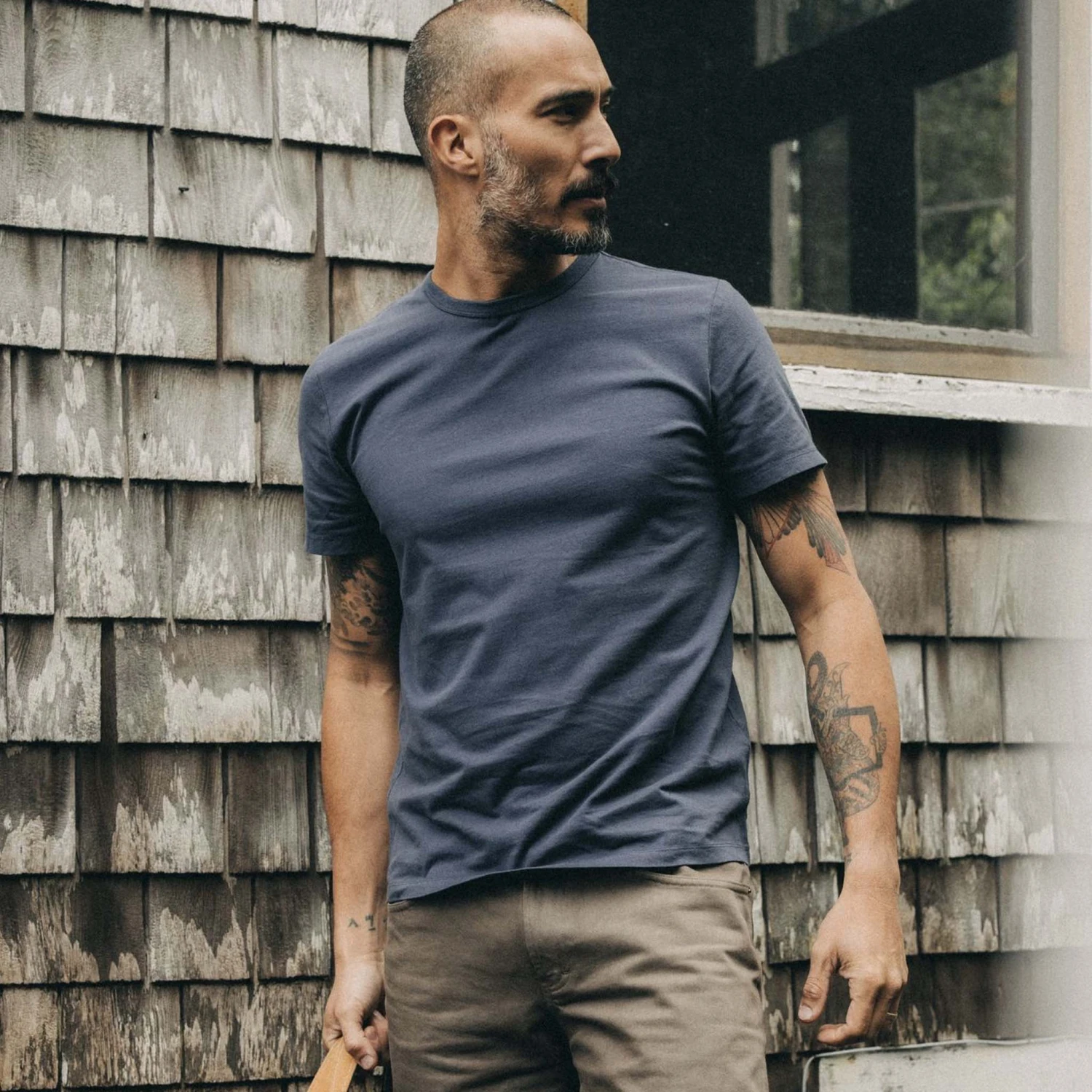 The Organic Cotton Tee In Navy - Image 2