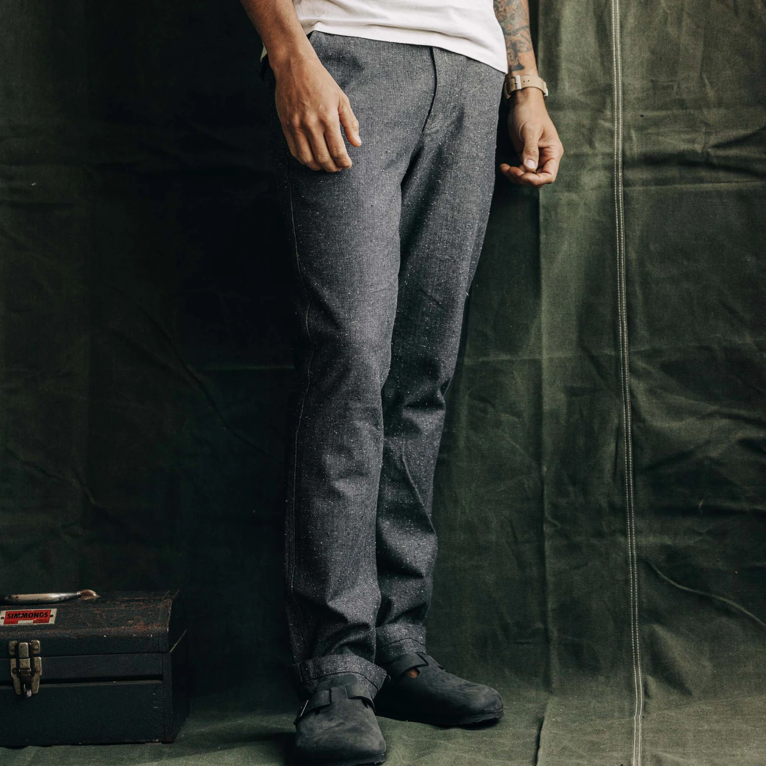 The Carnegie Pant In Granite Herringbone - Image 2