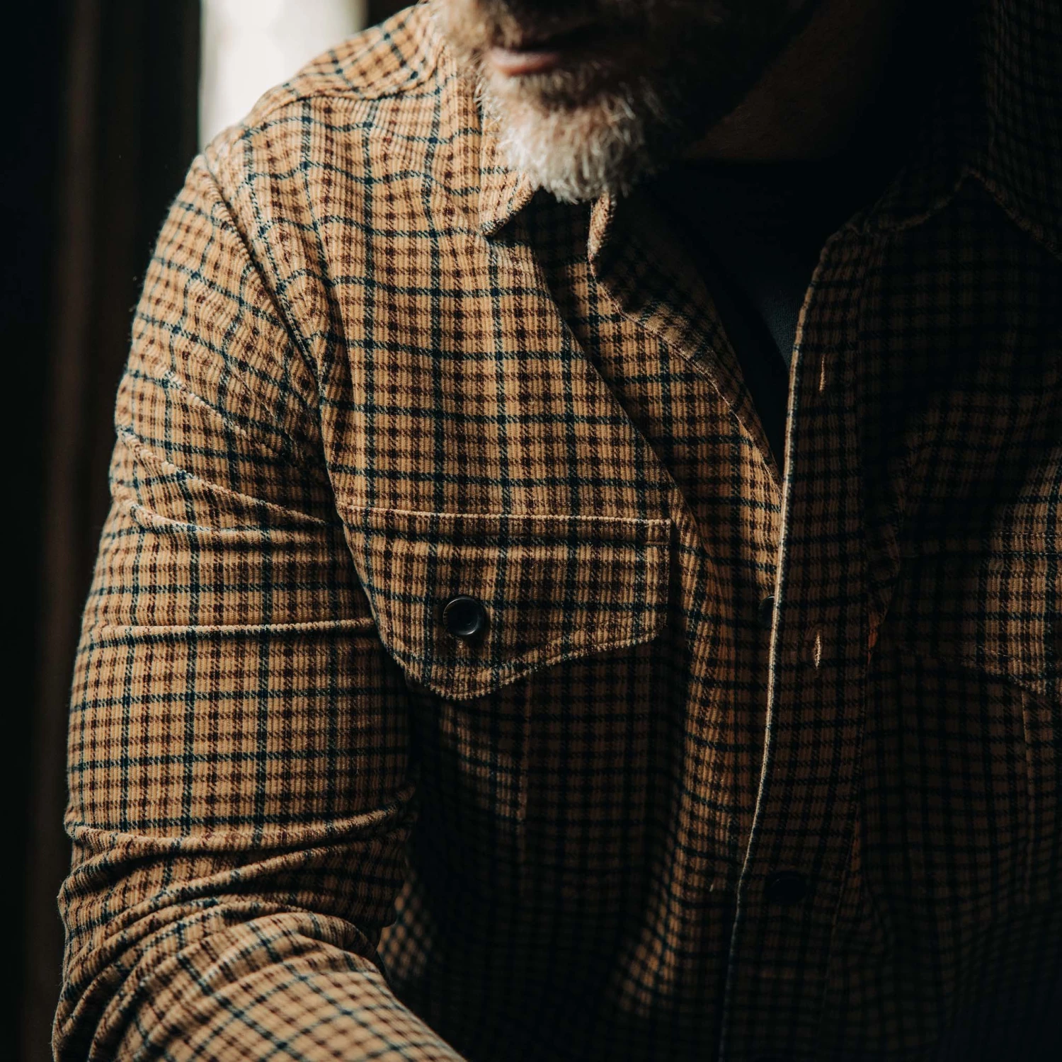 The Saddler Shirt In Teak Plaid Cord - Image 4