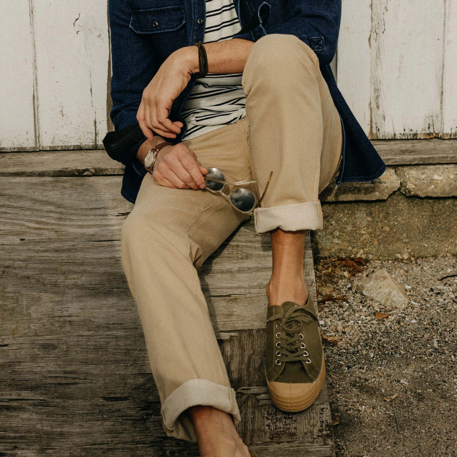 The Democratic All Day Pant In Light Khaki Broken Twill - Image 4