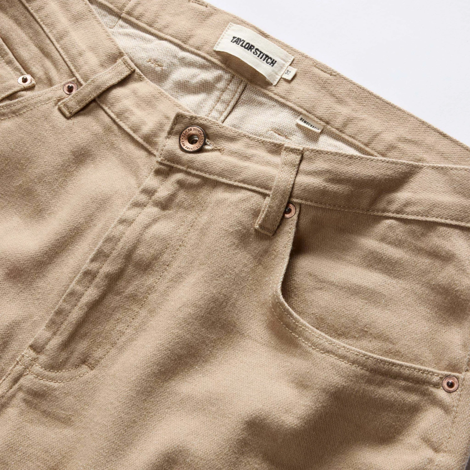 The Democratic All Day Pant In Light Khaki Broken Twill - Image 8