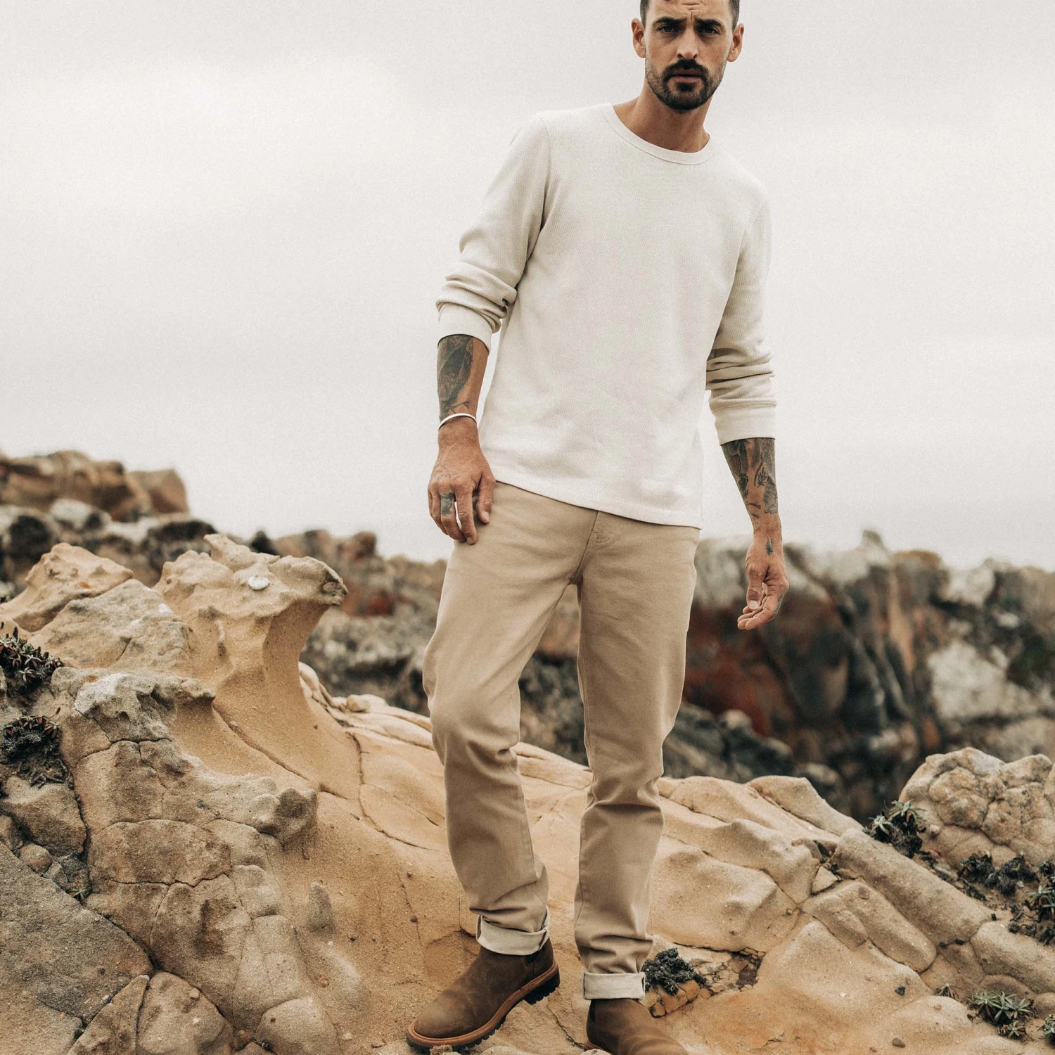 The Slim All Day Pant In Light Khaki Broken Twill - Image 2