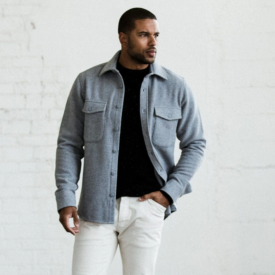 The Maritime Shirt Jacket In Heather Ash Wave - Image 5