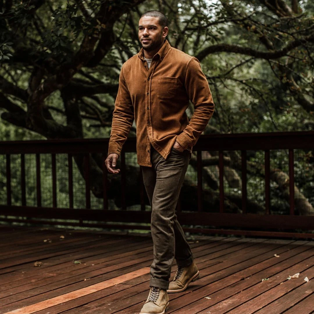 The Camp Pant In Heather Olive Twill - Image 4