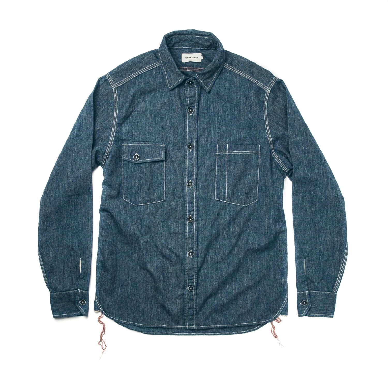 The Utility Shirt In Indigo Salt & Pepper Chambray - Image 7