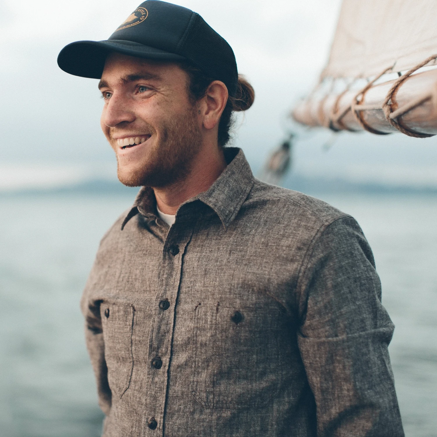 The California In Brown Hemp Chambray - Image 2