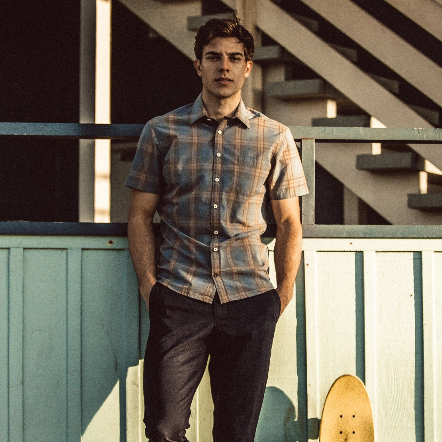 The Short Sleeve California In Melange Plaid - Image 6