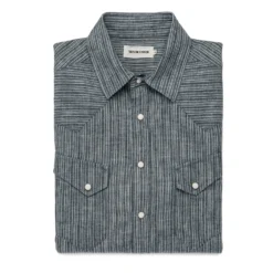 The Western Shirt In Hemp Stripe Chambray